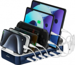 4smarts charging station Team 100W cable set 5xUSB-C + 1xUSB-A loading do 9 devices simultaneously Navy blue