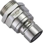 Koolance QD3 Quick release with bulkhead straight male G1/4 Zoll IG - no-spill, silber