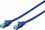 DIGITUS patch cable RJ45 SF/UTP Cat5e 0.50m blue lever protection polybag