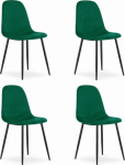 Wnętrzarskie COMO upholstered chair, dark green velvet 4 szt. black legs