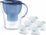 BRITA Filter Jug 3.5l Marella XL + 5 MAXTRA filter cartridges PRO Pure Performance, niebieski