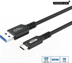 MicroConnect Premium USB-C to USB-A cable, 4m, 10Gbps, 60W