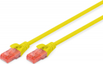 Digitus CAT 6 U-UTP | Patch cord | PVC AWG 26/7 | Yellow | 2 m | Modular RJ45 (8/8) plug