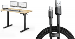 Desk SENSE7 NOJO LIGHT Light brown-black 120 cmx60 cm + kabel usb