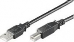 MicroConnect USB2.0 A-B 0.5m M-M BLACK, Hi-Speed cable