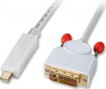 Lindy Kaabel Mini DisplayPort - DVI-D Dual Link kaabel 2.0m, valge (sign suund miniDP > DVI)