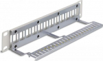 Delock - Patchpanel (Blanking Panel) - with strain relief - Rack mountable - Grau - 1U - 25.4 cm (10") - 12 Ports (66875)