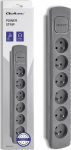 Qoltec Listwa zasilająca | 6 sockets | 1.8m | Szara