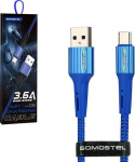 Kabel USB Somostel USB-A - USB-C 1 m Niebieski (25699)