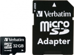M&auml;lukaart Secure Digital Verbatim MicroSDHC 32GB Class10 + adapter
