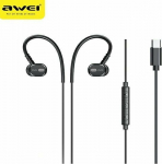 Awei Headphones Headphones Stereo Tc-6 Usb-C Czarny/Black