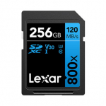 LEXAR SDXC 800X PRO UHS-I CARDS, C10 (V30) U3, R150/W45, 256GB