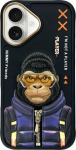 Metelli Nimmy case iPhone 16 6.1'' black/black Cool&Cute 2.0 Monkey