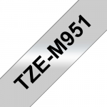Brother TZEM951 Tape SvartText,Matt silver,24mm