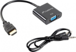 Lanberg HDMI, Mini Jack 3.5 mm, VGA Adapter | AD-0017-BK | 20 m