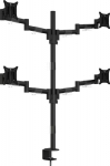Multibrackets M VESA Deskmount Officeline Quad Black | VESA 75x75-100x100 | Max 8kg | Table clamp mount | Svart