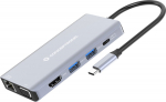 CONCEPTRONIC 10-1 Dock USB-C->HDMI/2xUSB-A/GbE/AUX/+ 25cm gr