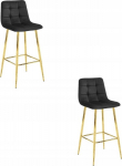 Leobert ARCETO stool - black velvet / GOLDEN legs x 2