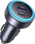Car Charger UGREEN EC307, USB + 2X USB-C, 30W (czarna)