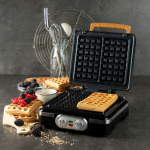 DOMO DO9281W Waffle, 1520W, 2 large waffles, temperature regulation, czarna