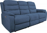Recliner sofa MIMI 3-seater with electric mechanism, blue
