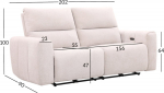 Recliner sofa MATIAS 3-seater with electric mechanism, light beige