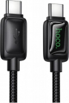 Kabel USB C do USB C Hoco 3A 60W 1.2 m z LCD U146 czarny