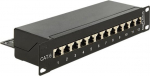 Delock Patch Panel - CAT 6 - RJ-45 X 12 - Schwarz - 1U - 25.4 cm (10")