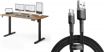 Desk SENSE7 NOJO LIGHT Dark brown 140 cmx70 cm + kabel usb