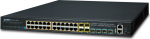Planet Layer 3 24-Port 10/100/1000T, 802.3at POE + 4-Port 10G