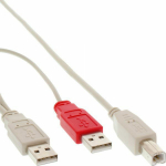 Cable USB InLine 2x USB-A - USB-B 1 m Szary (34510X)