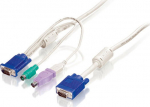 LevelOne KVM Kabel VGA->VGA,USB-A,PS/2 5.00m wei&szlig;