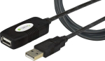 Techly USB 2.0 Active extension, Hi-Speed, 10m, schwarz