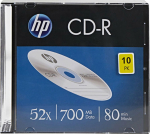 29 HP HP CD-R, CRE00085-3, 69310, 10-pack, 700MB, 52x, 80min., 12cm, no printing option, slim case, do data archiving