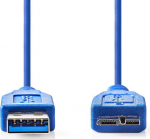 Nedis Kaabel USB 3.0 otsik - micro USB B otsik, 0.5m, sinine, kilekotis