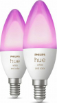 Philips Hue White and Color Ambiance smart lamp, E14, candle lamp, 470 lm, 2 pcs