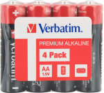 Verbatim ALKALINE BATTERY AA 4 PACK (SHRINK WRAP)