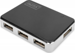 Digitus HUB/Hub 4-portowy USB 2.0 HighSpeed, active, czarno-srebrny