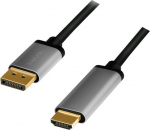 Logilink Kabel DisplayPort 4K/60 Hz,DP do HDMI aluminum 2m