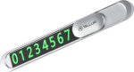 Tellur Temporary Car Parking Phone Number Card Metallic Silver