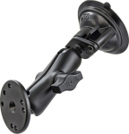 RAM Mounts Suction Base Set - RAM Mounts Suction Base Set with AMPS Connection - B-Ball (1 Inch), Diamond Base Plate (Trapezoid), Middle Link Arm, Round Base Plate