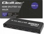 Qoltec 51798 Active HDMI Splitter 4 x HDMI 4K x 2K | 3.4Gb/s