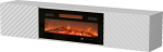Cama MEBLE Cama RTV cabinet LARA 183x35x37 white matt + black fireplace