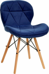 Activeshop 4Rico Scandinavian chair QS-186 velvet navy blue