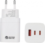 Charger EXTRA DIGITAL GaN 2x USB Type-C, USB Type-A: 65W, PPS