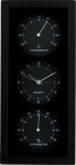CLOCK ALARM THERMOMETER HYGROMETER 26X5x12CM ARTICASA CZARNY