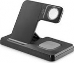 Cellularline Tech Pop Triple Station 3 in 1 15W 3-in-1 kabellose Ladebasis, Apple, Schwarz