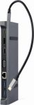 gembird USB Typ-C 9-in-1 Station wagon Adapter HUB+HDMI+DP+LAN grau
