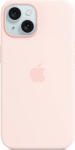 Apple iPhone 15 silicone shell MagSafella, vaaleanpunainen