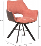 Chair EDDY salmon pink/dark grey